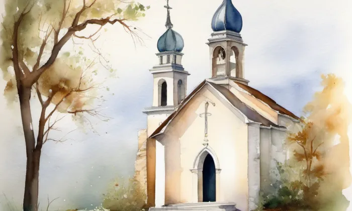 Kaplička svatých Petra a Pavla – akvarel
