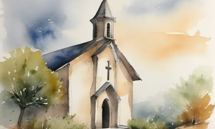 Kostel Archanděla Michaela (Jistebnice) – akvarel