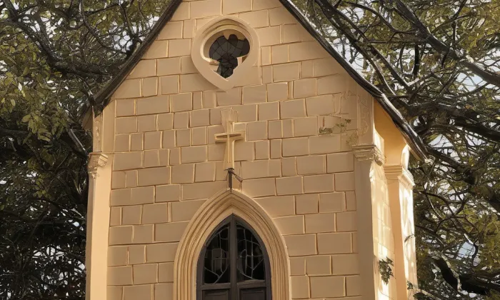 Lesní kaple s hrobkou Battagliů a Enisů – noc