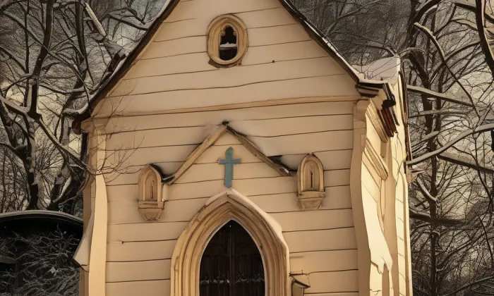 Lesní kaple s hrobkou Battagliů a Enisů – zima