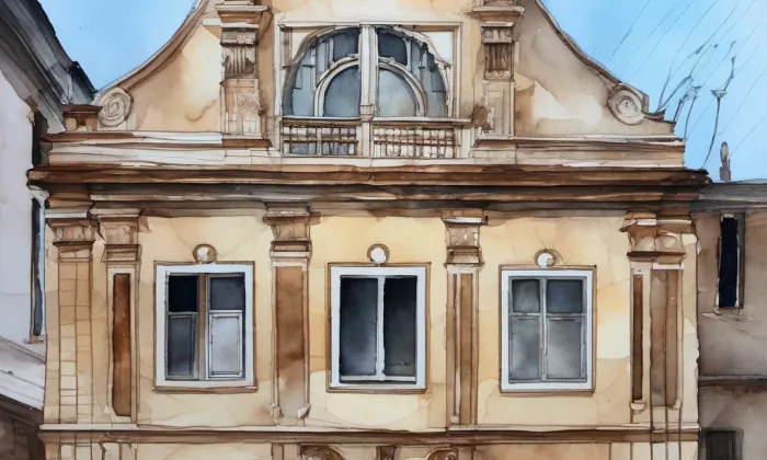 náměstí T. G. Masaryka 194 – akvarel