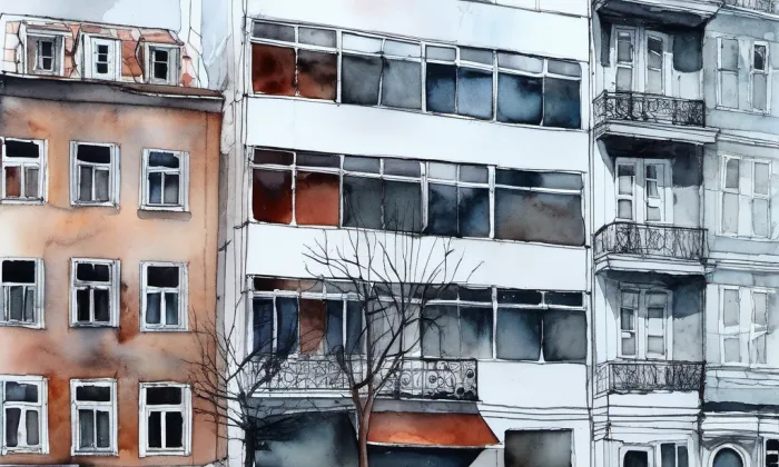 Obchodní dům čp. 82 – akvarel