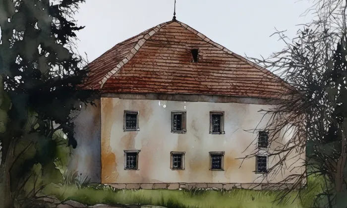 Obytčovská rychta – akvarel