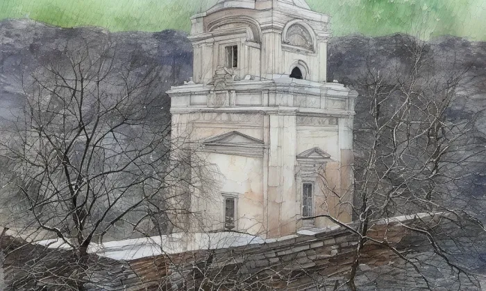 Pamětní kámen (Opatovice, 1000127552) – akvarel