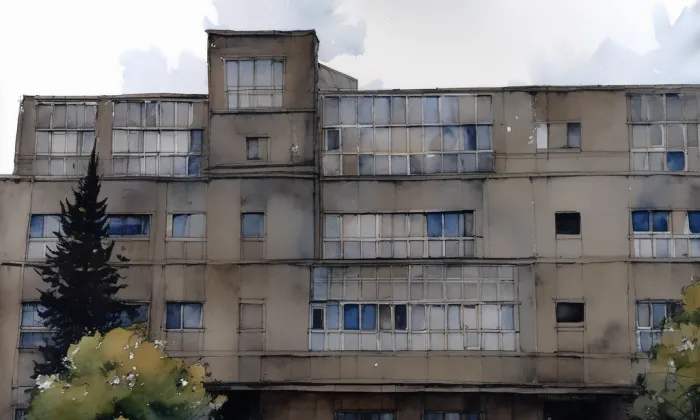 Porodnice Slovany – akvarel
