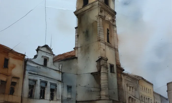 Stará radnice v Litomyšli – akvarel