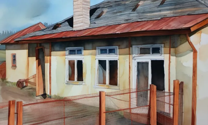 Usedlost čp. 27 (Daňkovice) – akvarel