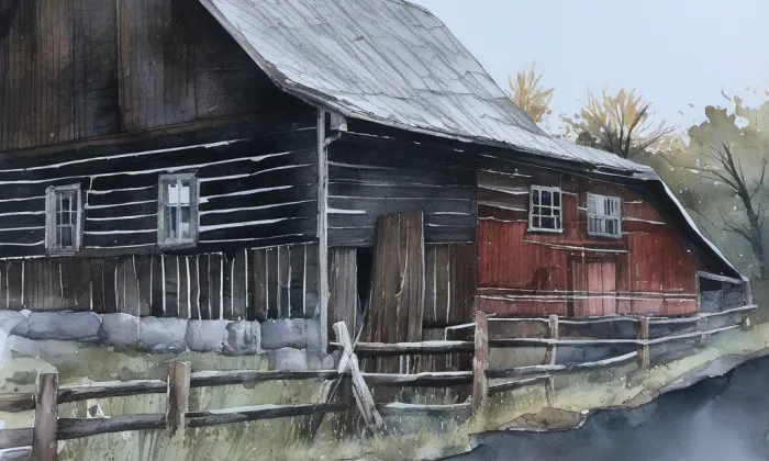 Usedlost čp. 35 – akvarel