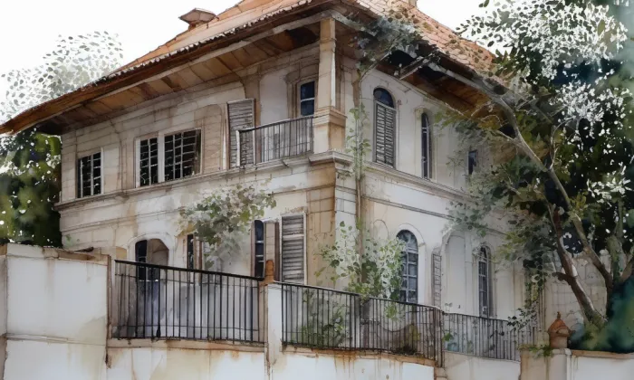 Vila JUDr. Eduarda Šrota – akvarel