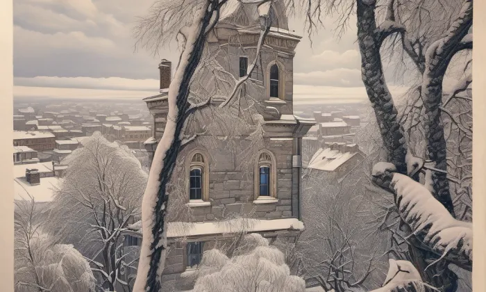 Zvonička v Bohousové – zima