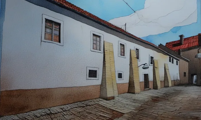 Šatlava v České Lípě – akvarel