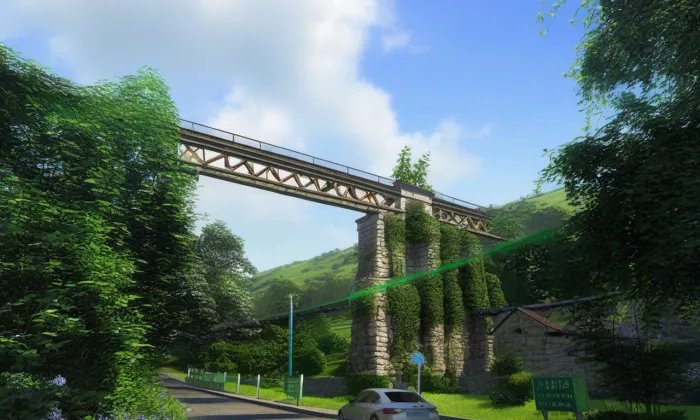 železniční viadukt Hrob-Mlýny – jaro