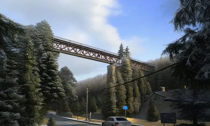 železniční viadukt Hrob-Mlýny – zima