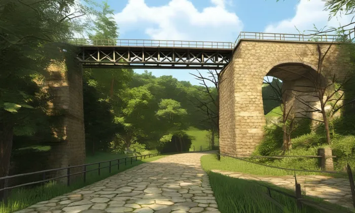 železniční viadukt u Střelic – léto