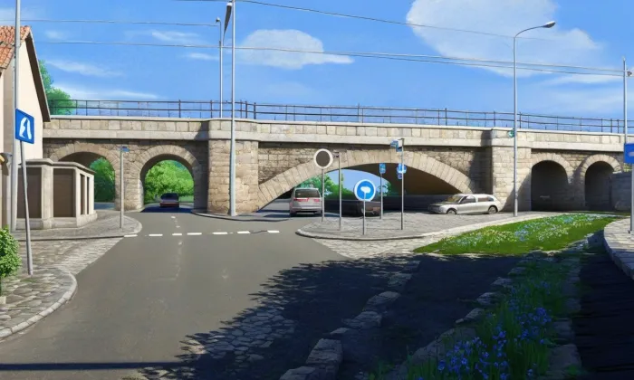 železniční viadukt V Podbabě – jaro