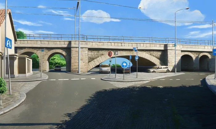 železniční viadukt V Podbabě – léto