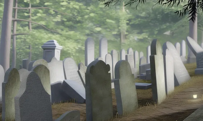 Židovský hřbitov v Ledči nad Sázavou – noc