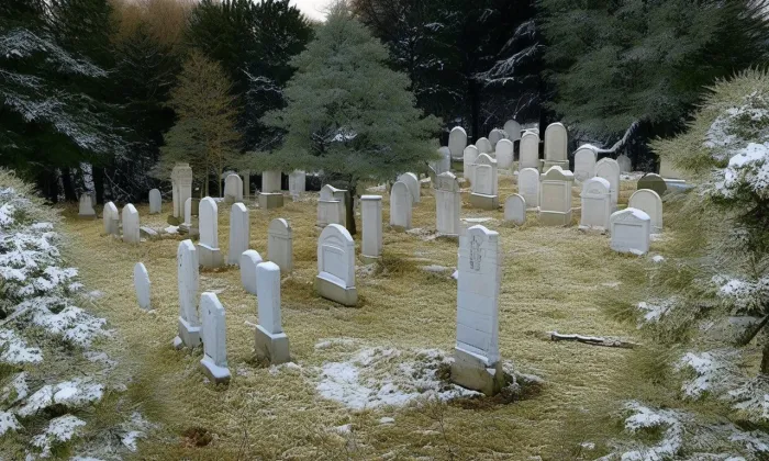 Židovský hřbitov v Neveklově – zima