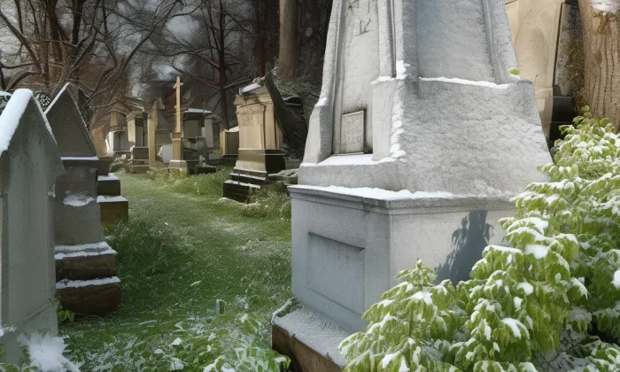 Židovský hřbitov v Přehořově – zima