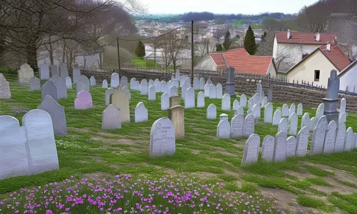 Židovský hřbitov v Rabí – jaro