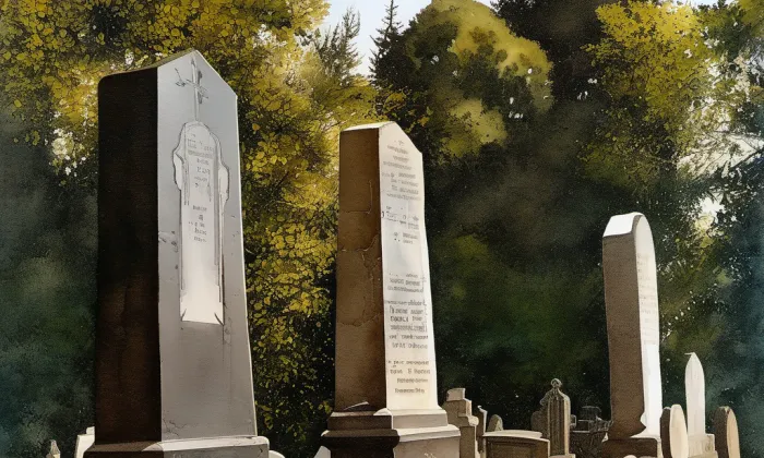 Židovský hřbitov ve Vamberku – akvarel
