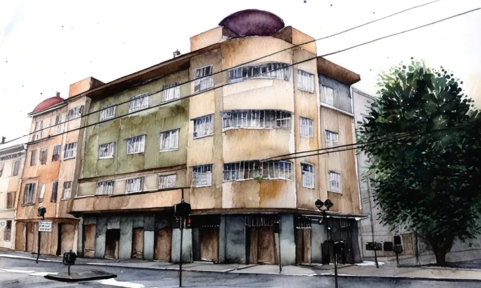 Činžovní dům Josefa Juliše – akvarel