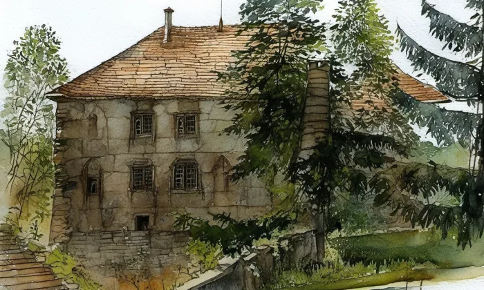 Štěpánovice – akvarel