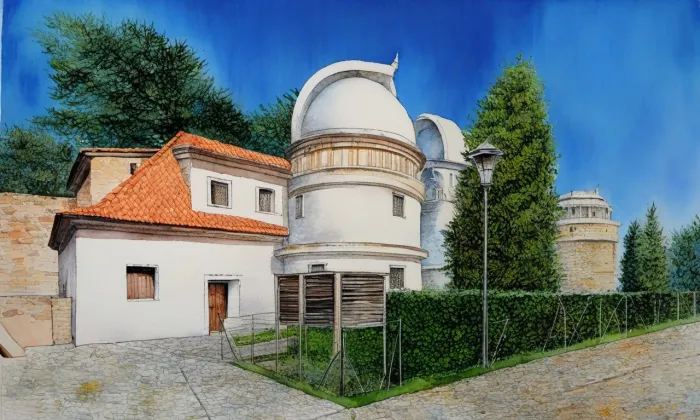 Štefánikova hvězdárna – akvarel