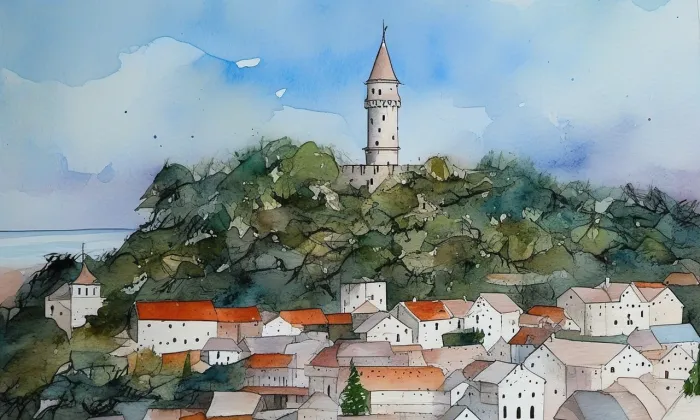 Štramberk – akvarel
