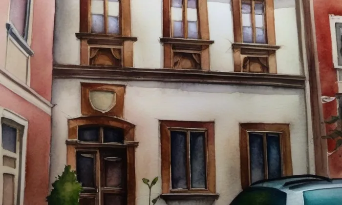 Dům čp. 102 (Kadaň) – akvarel