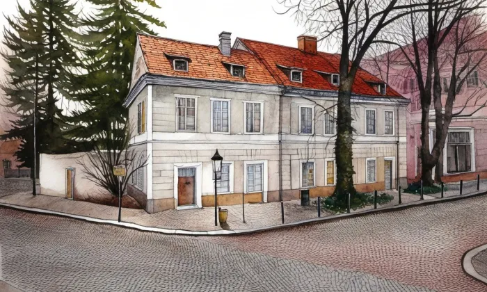 Dům čp. 17 (Bubeneč) – akvarel