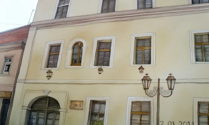 dům Na Staré poště – akvarel