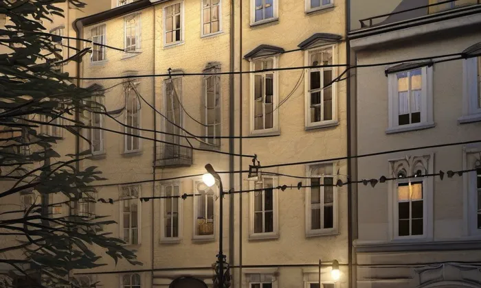 Dům U Ježíška (Karmelitská) – noc