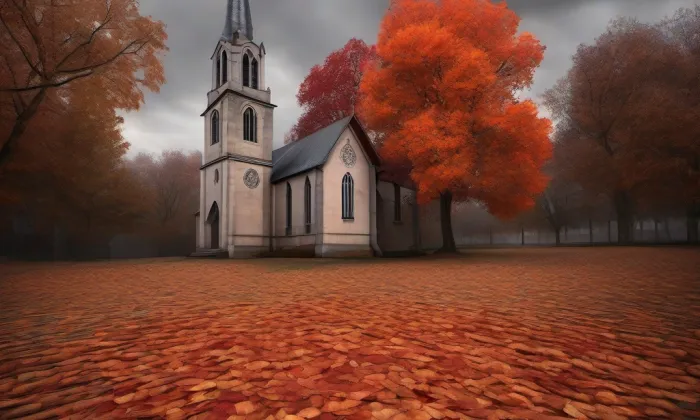 evangelický kostel Pána Ježíše – podzim