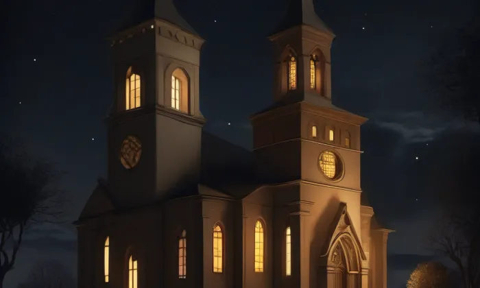 evangelický kostel Pána Ježíše – noc