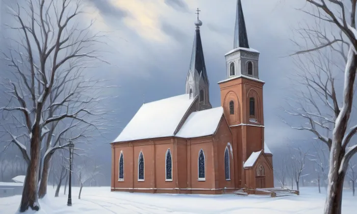 evangelický kostel Pána Ježíše – zima