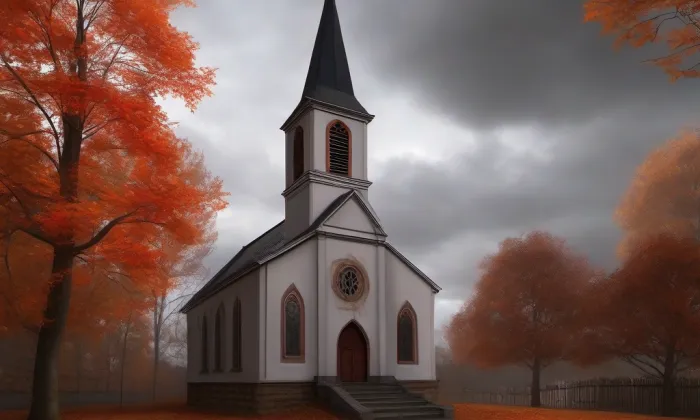 evangelický kostel v Libenicích – podzim