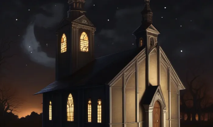 evangelický kostel v Libenicích – noc