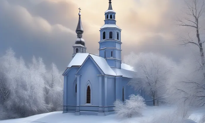 evangelický kostel v Libenicích – zima