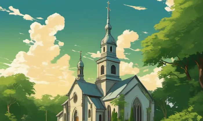 evangelický kostel ve Kšelích – léto