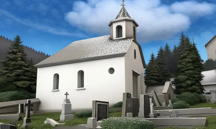 hřbitov v Mikulově v Krušných horách – zima
