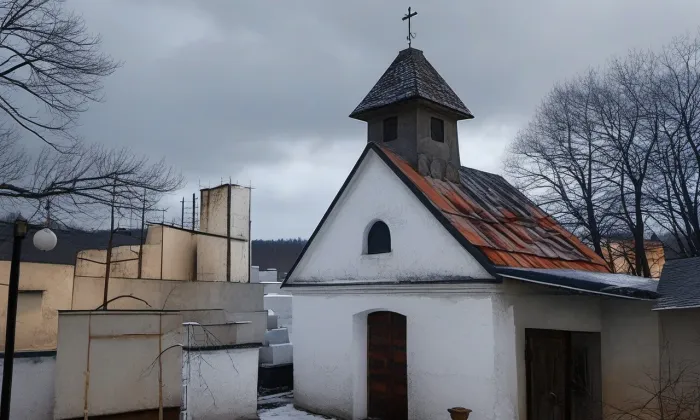 hřbitov ve Vrbně pod Pradědem – zima