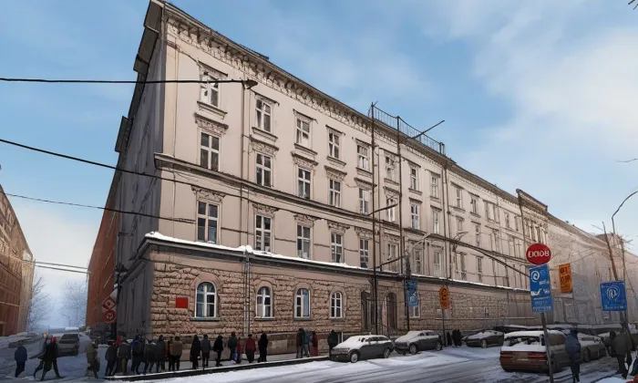 Hlavní pošta v Praze – zima