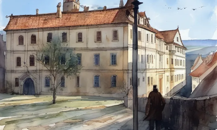 Horní hrádek – akvarel