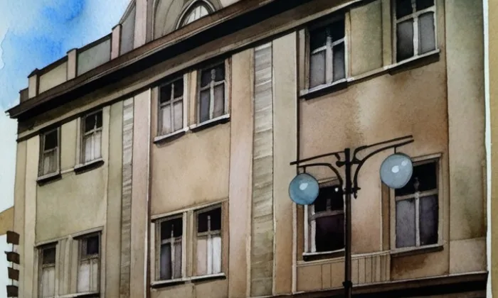 hotel Černý kůň – akvarel