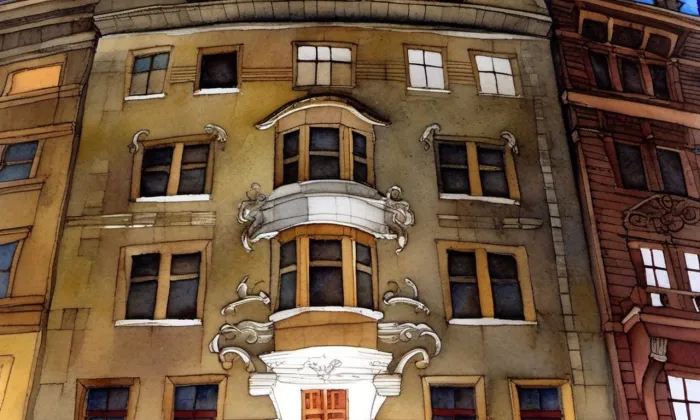 Hotel Central (Praha) – akvarel