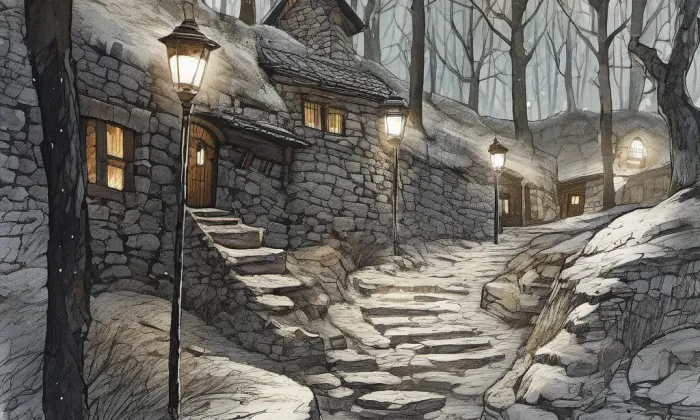Hrádek u Třebonína – noc