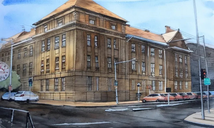 I. všeobecná poliklinika Kladno – akvarel