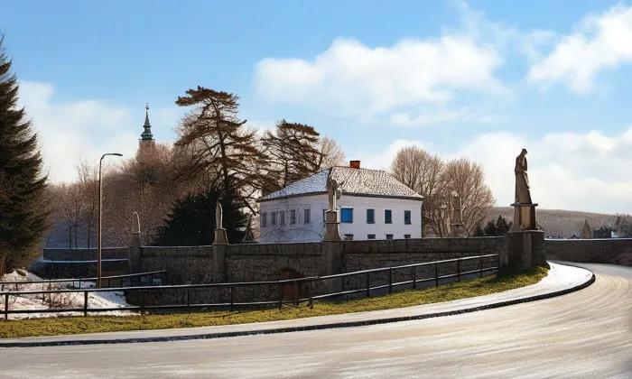 kamenný most ve Vamberku – zima