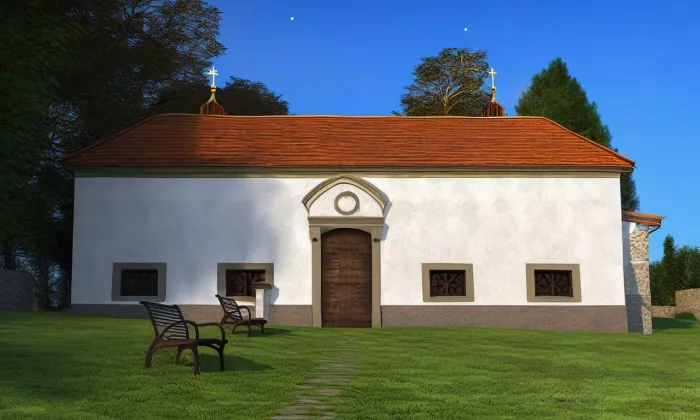 kaple Božího hrobu v Mimoni – noc
